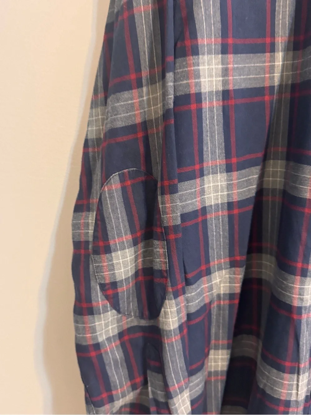 Banana Republic Luxe Flannel Shirt Men’s XL Slim Fit Plaid Elbow Patch